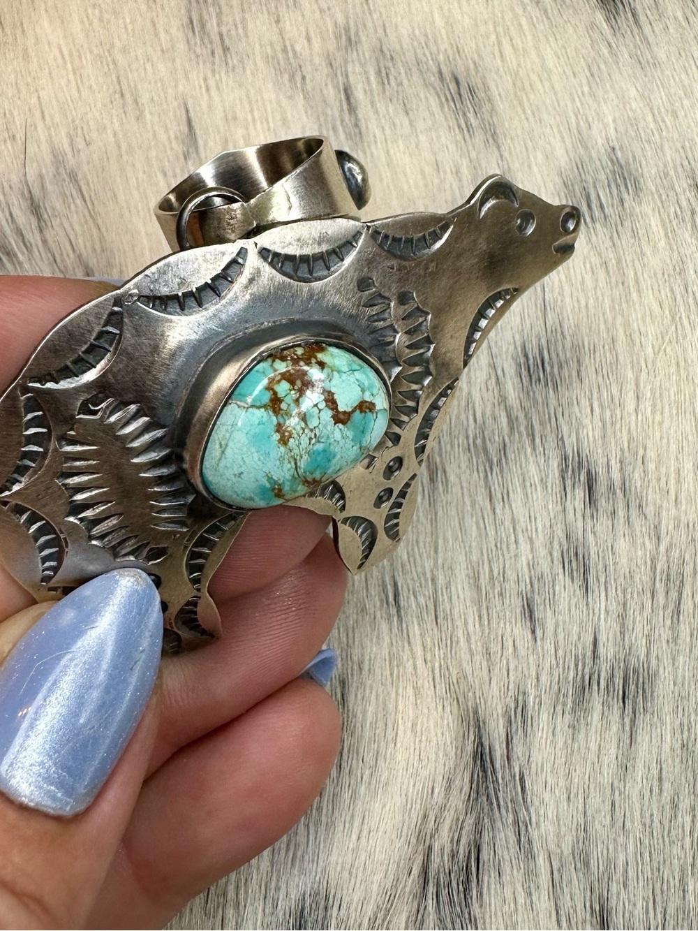 CHIMNEY BUTTE✨Mine #8 .925 Silver Bear Pendant- large!